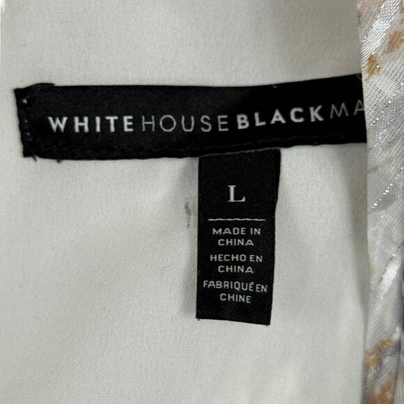 White House Black Market Metallic Floral Pinstriped Sleeveless Top Blouse sz L - Picture 16 of 16